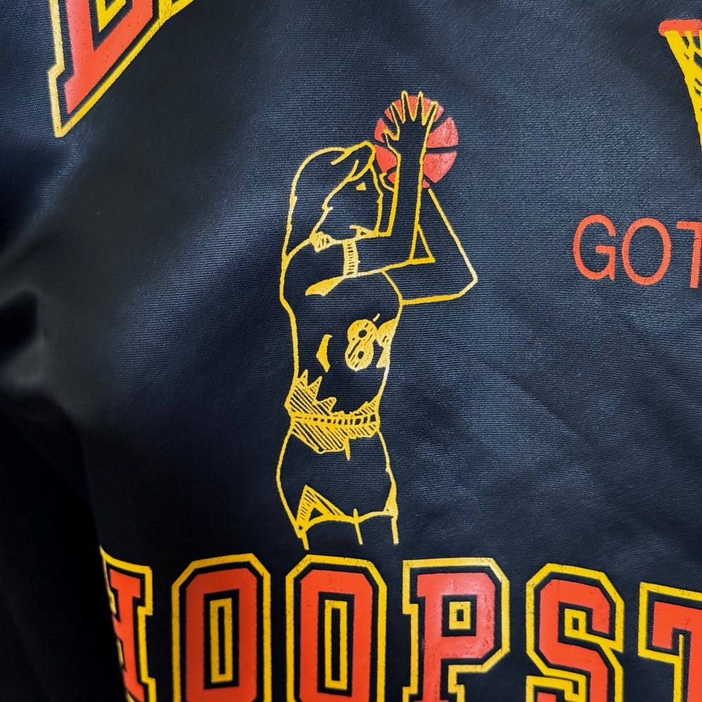 Vintage Hartwell Lady Oly Hoopster Black Satin Bomber Jacket XL Made in USA 770 - Picture 2 of 14